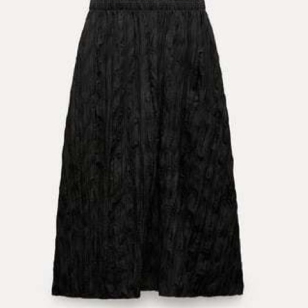 Zara WRINKLED MIDI SKIRT ZW COLLECTION XS - Picture 6 of 9